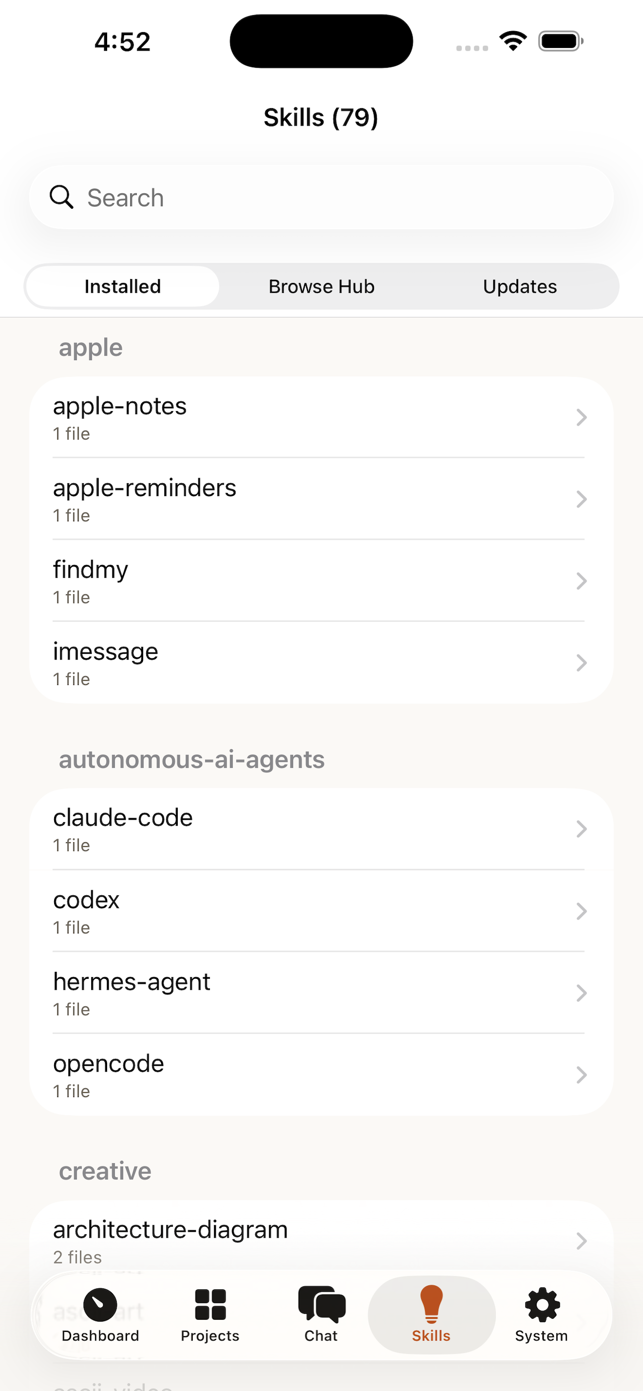 ScarfGo — skills browser